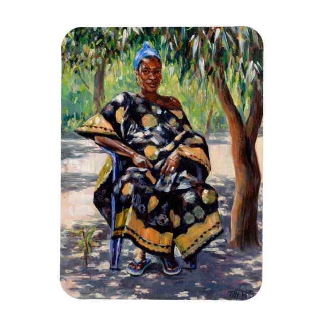 Woman Sitting 2004 Magnet (Vertical)