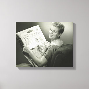 Woman Sitting in Chair Canvas Print