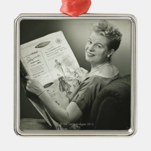 Woman Sitting in Chair Metal Tree Decoration