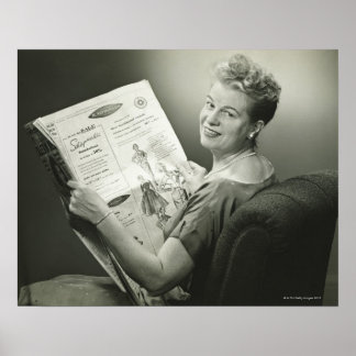 Woman Sitting in Chair Poster