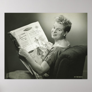 Woman Sitting in Chair Poster