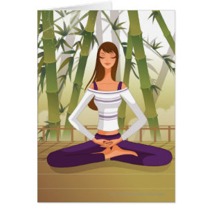 Woman sitting in lotus position, meditating