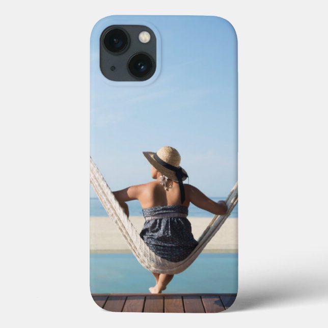 Woman Sitting On A Hammock At A Small Hotel Case-Mate iPhone Case (Back)