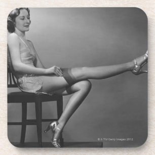 Woman Sitting on Chair Coaster
