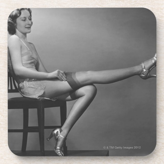 Woman Sitting on Chair Coaster (Front)