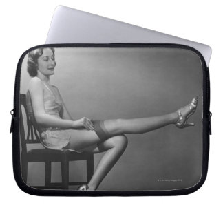Woman Sitting on Chair Laptop Sleeve