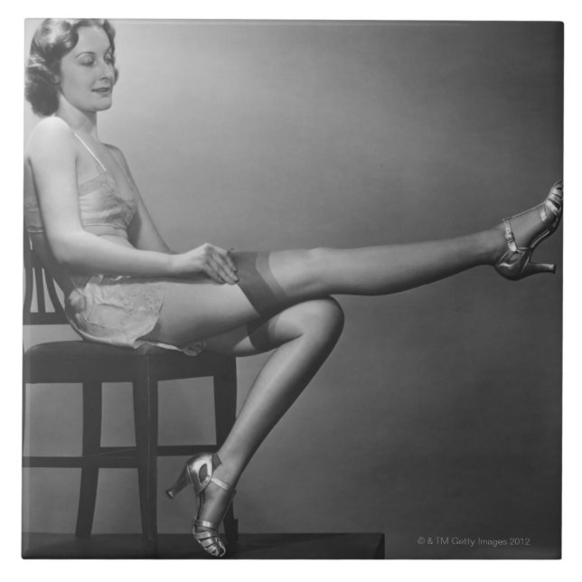 Woman Sitting on Chair Tile (Front)