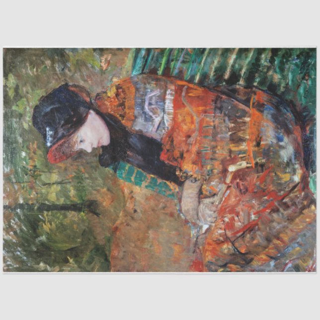 Woman Sitting on the Bench, Mary Cassatt Tissue Paper (Front)