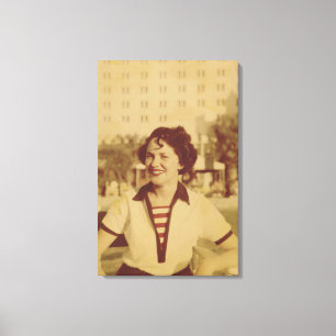Woman Sitting Outside Canvas Print