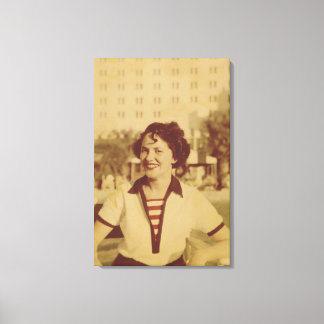 Woman Sitting Outside Canvas Print