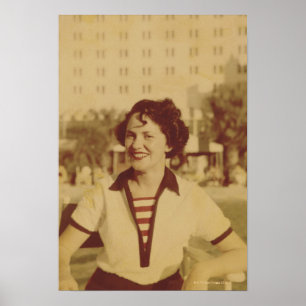 Woman Sitting Outside Poster