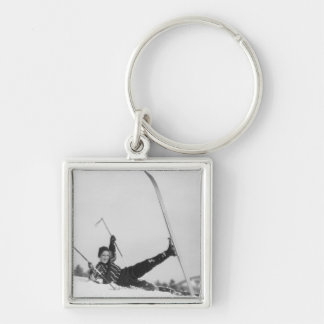 Woman Skier 2 Key Ring