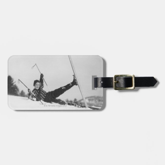 Woman Skier 2 Luggage Tag (Front Horizontal)