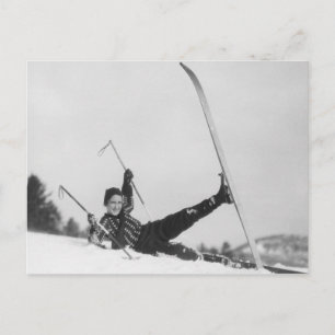 Woman Skier 2 Postcard
