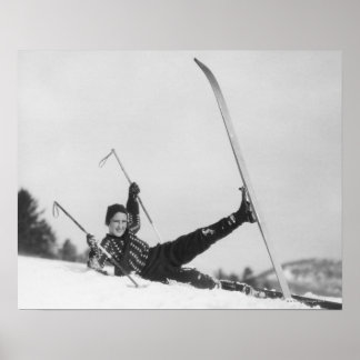 Woman Skier 2 Poster