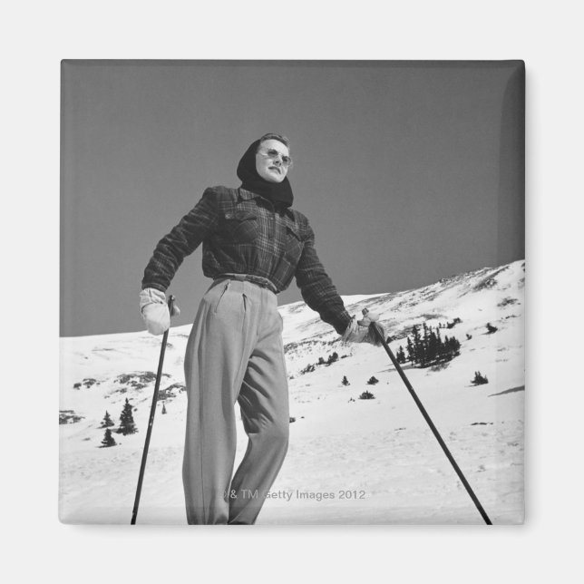 Woman Skier Magnet (Front)