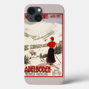 Woman Skier Overlooking Adelboden Poster iPhone 13 Case