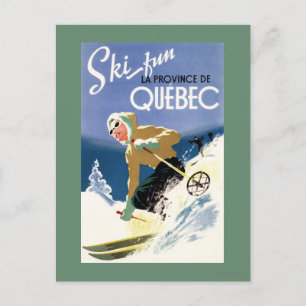 Woman Skiing - Both English and French Poster Postcard