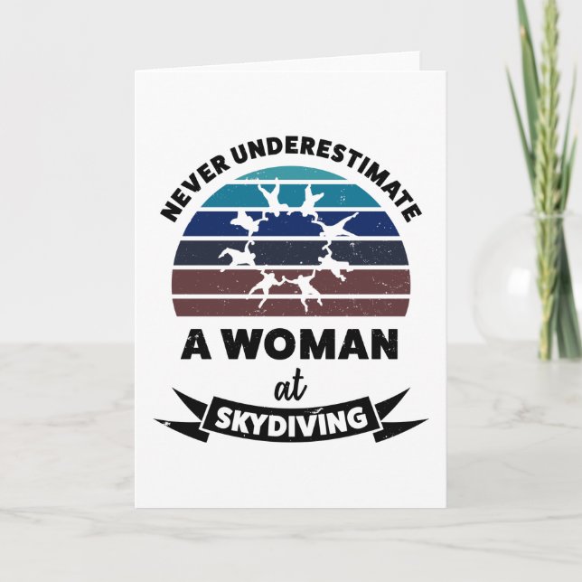 Woman Skydiving Funny Gift Mom Wife Card (Front)