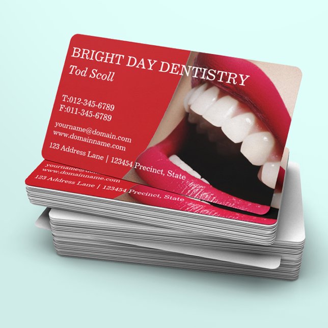 Woman smile. Teeth whitening. Dental care. Business Card (Creator Uploaded)