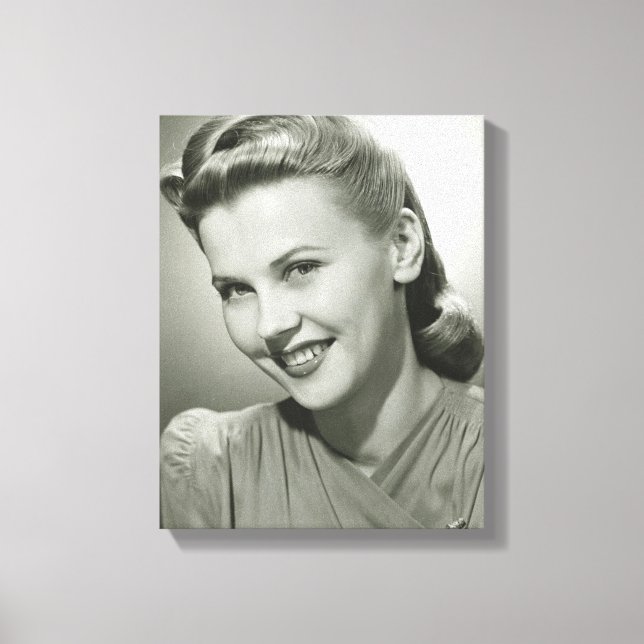Woman Smiling 2 Canvas Print (Front)