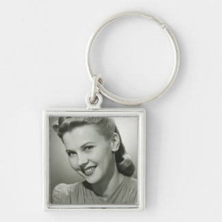 Woman Smiling 2 Key Ring