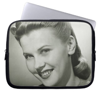 Woman Smiling 2 Laptop Sleeve