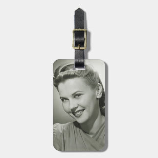 Woman Smiling 2 Luggage Tag