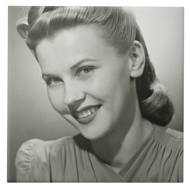 Woman Smiling 2 Tile (Front)