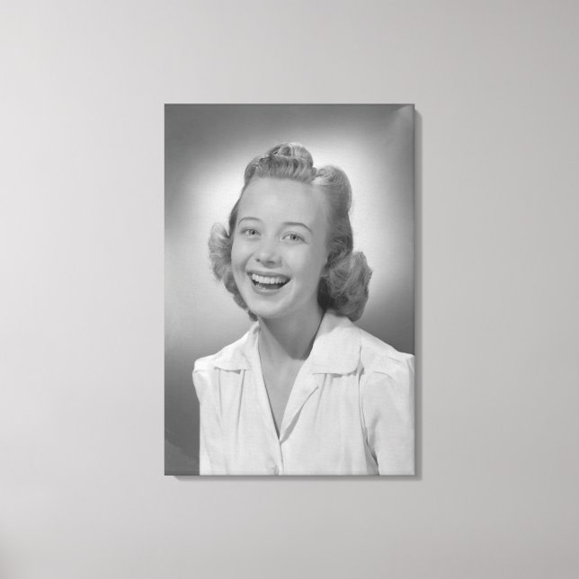 Woman Smiling Canvas Print (Front)