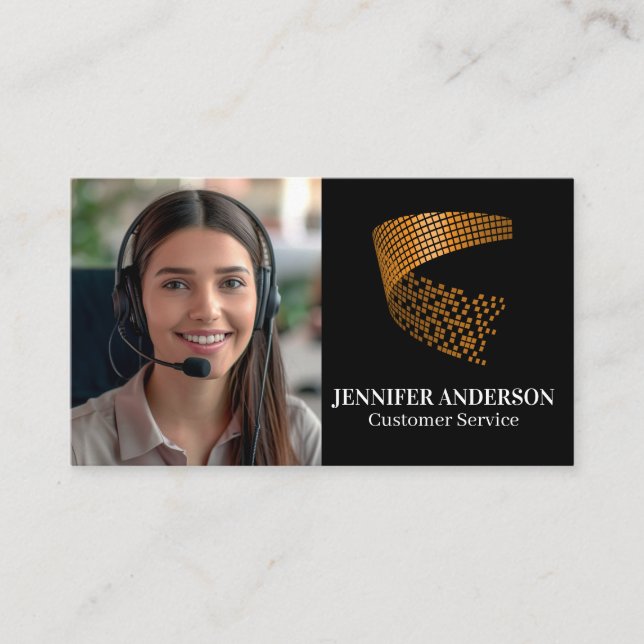 Woman Smiling Customer Service | Call Centre Business Card (Front)