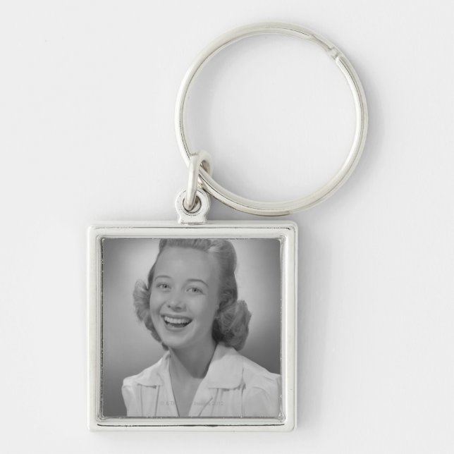 Woman Smiling Key Ring (Front)