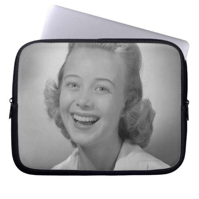 Woman Smiling Laptop Sleeve (Front)