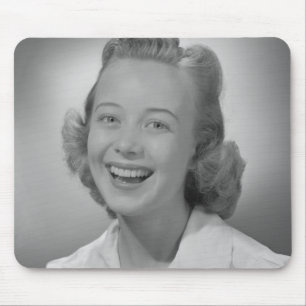 Woman Smiling Mouse Mat