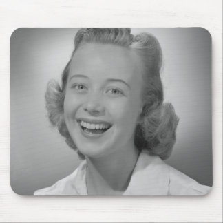 Woman Smiling Mouse Mat