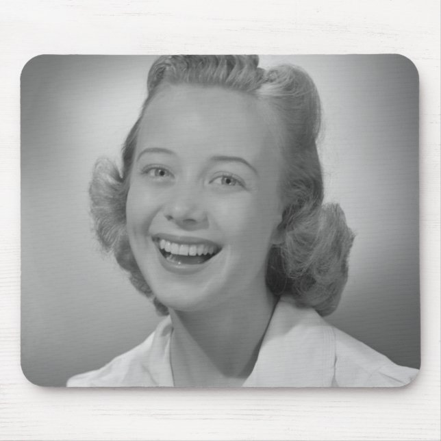 Woman Smiling Mouse Mat (Front)