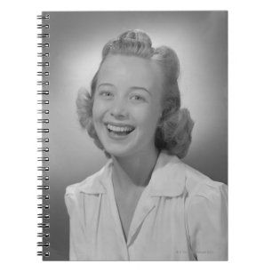 Woman Smiling Notebook
