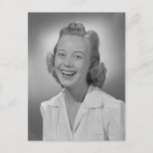 Woman Smiling Postcard