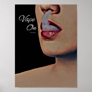 Woman Smoke Vape On Poster
