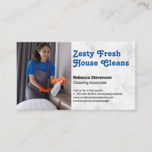 Woman Spray Cleaning   Maid Business Card