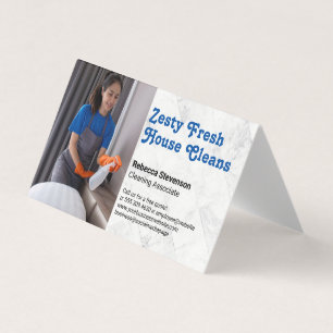Woman Spray Cleaning   Maid Business Card