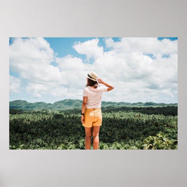 Woman standing near trees poster (Front)