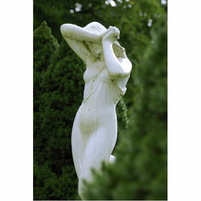 Woman statue in the garden standing photo sculpture (Front)