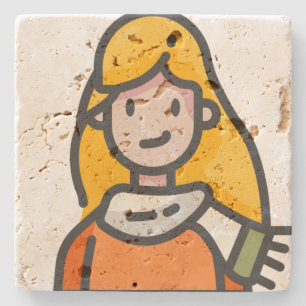 woman stone coaster