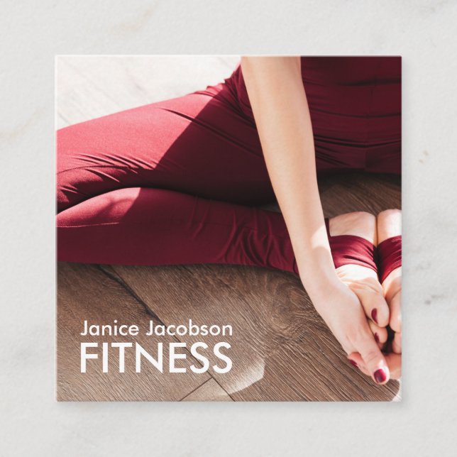 Woman Stretching Fitness Business Cards (Front)