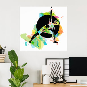 Woman Stretching Illustration Poster