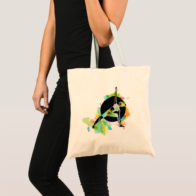 Woman Stretching Illustration Tote Bag (Creator Uploaded)