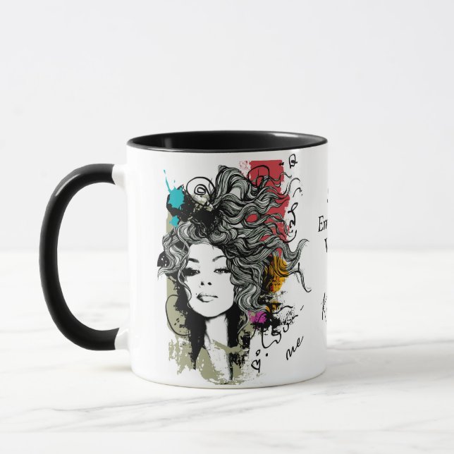 Woman Strong Empowered Personalise Mug (Left)
