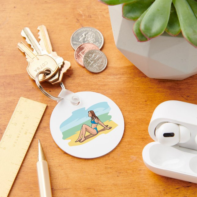 Woman Sunbathing Key Ring (Creator Uploaded)