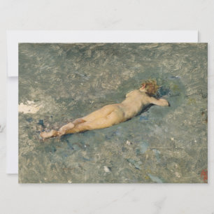 Woman Sunbathing on the Beach at Portici Card
